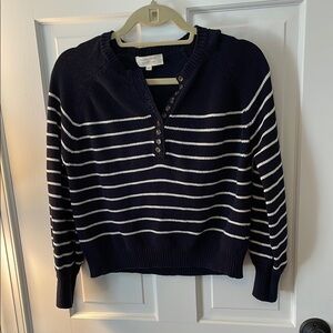 Classic feminine coastal cute Sezane NWOT Navy Striped Sweater XXS 💋
